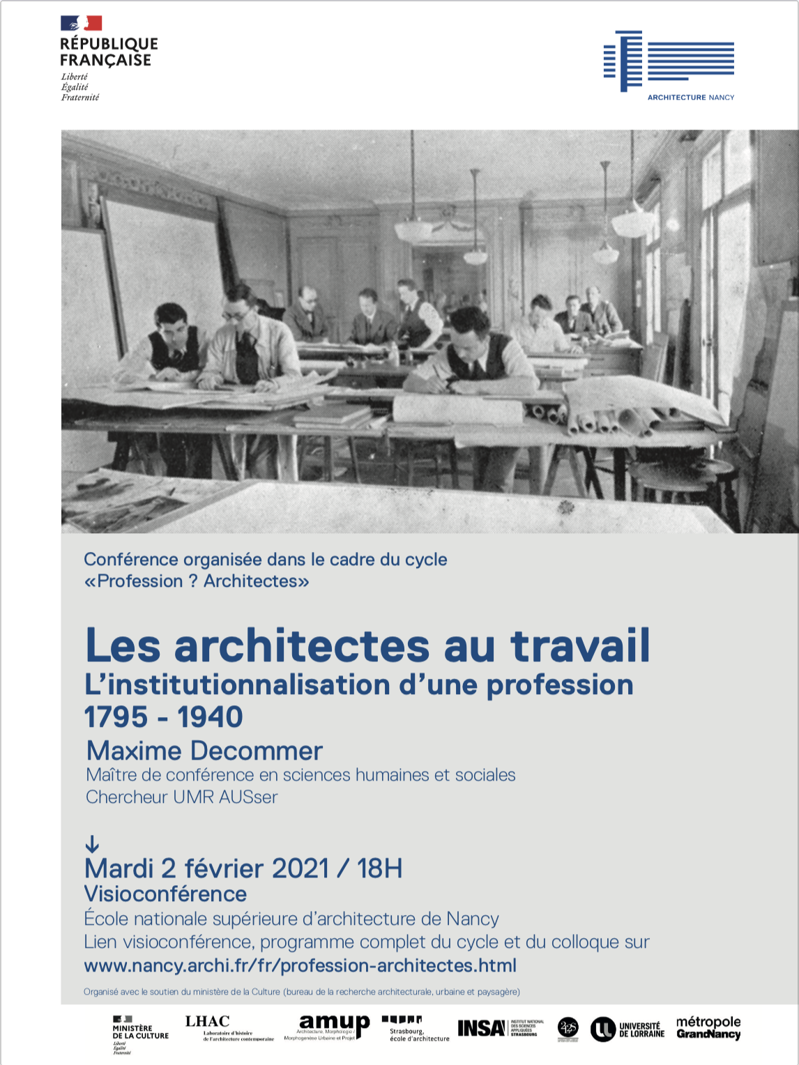 02/02/21 - Cycle de conférences préalables - Colloque "Profession ? architectes"