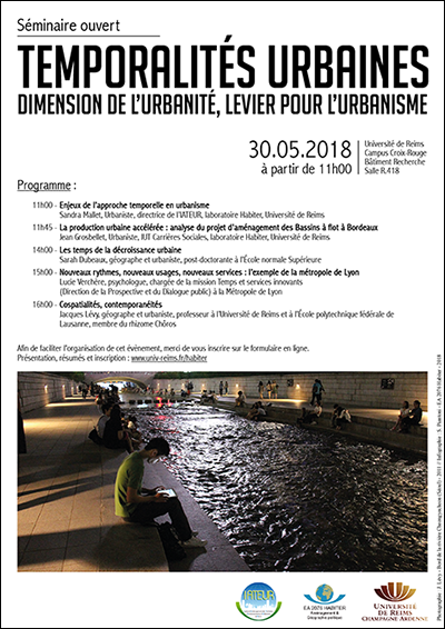 30/05/18 - Temporalités urbaines : Dimension de l'urbanité, levier pour l'urbanisme