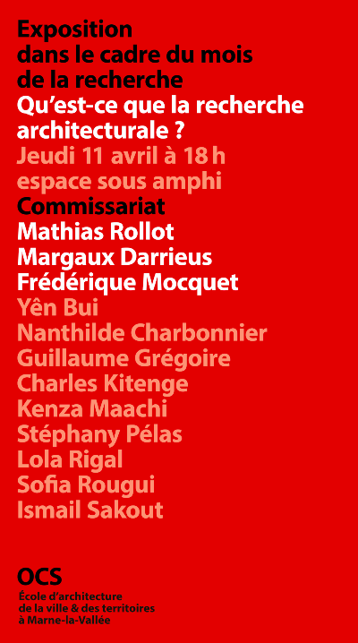 11-26/04/19 - Exposition "Qu'est-ce que la recherche architecturale ?"