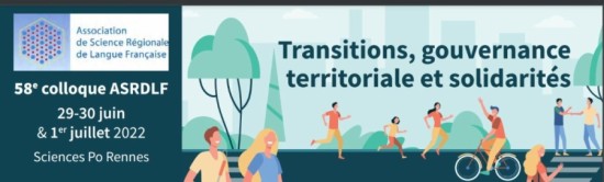 20/03/22 - Appel à communications - Colloque ASRDLF - Session "Les territoires comme ressources pour l'action publique et les initiatives citoyennes en transition ? "
