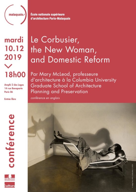 10/12/19 - Conférence “Le Corbusier, the New Woman, and Domestic Reform / Le Corbusier, la femme nouvelle, et la réforme domestique”