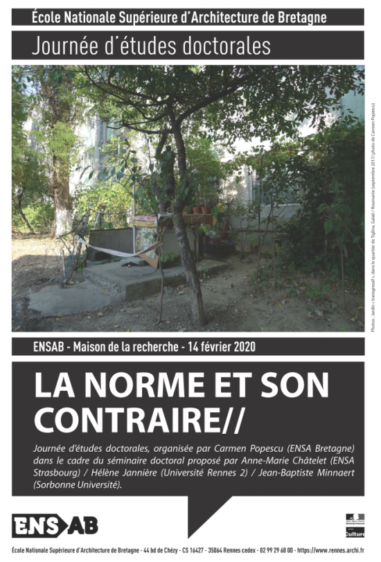 14/02/20 - Journée d'études doctorales "La norme et son contraire"