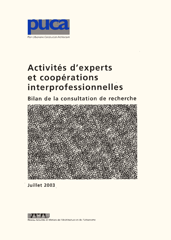 Activités d'experts et coopérations interprofessionnelles