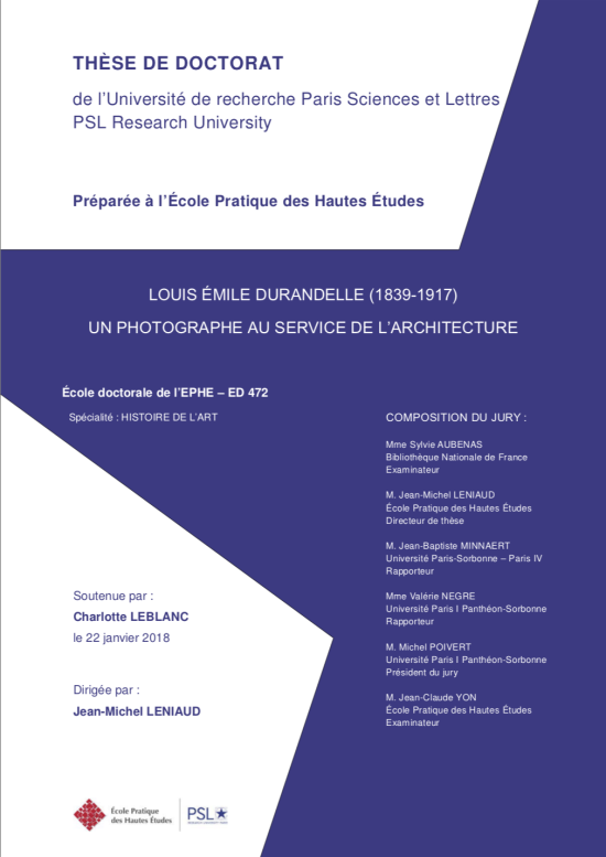 Louis Emile Durandelle (1839-1917), un photographe au service de l'architecture